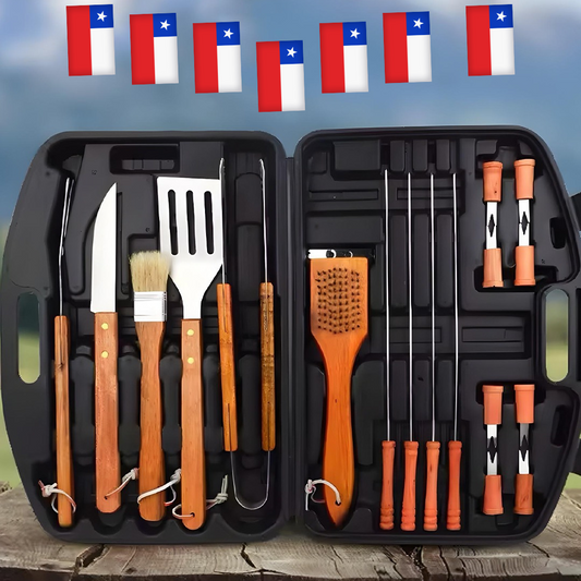 Set Parrilleros Asado Maleta 18 Piezas